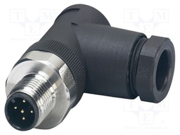 Connector: M12; plug; PIN: 5; 48V; angled; IP65; screw terminal; 4A