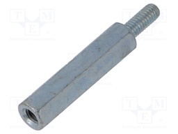 Screwed spacer sleeve; 30mm; Int.thread: M4; Ext.thread: M4