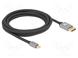 Cable; DisplayPort plug,mini DisplayPort plug; textile; Len: 3m
