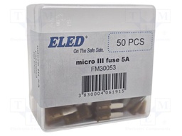 Fuse: fuse; 5A; 32VDC; automotive; 14.3mm; 14.3x3.8x15.3mm