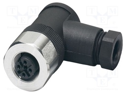 Connector: M12; plug; PIN: 4; 250V; angled; IP65; screw terminal