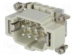 Connector: HDC; male; CNE; PIN: 6; 6+PE; size 44.27; 16A; 500V