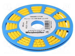 Markers for cables and wires; PVC; yellow; leaded; -30÷80°C