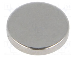 Magnet: permanent; neodymium; 13N; Ø: 12mm; H: 2mm