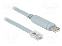 Cable; USB 2.0; RJ45 plug,USB A plug; 0.5m; grey; Interface: RS232