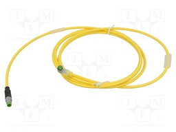 Cable: for sensors/automation; M8; PIN: 3; 2.5m; 30VDC; 4.5A; 7000