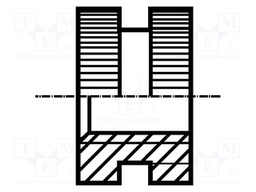 Threaded insert; brass; without coating; M6; BN: 1036; L: 6mm