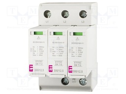 Surge arrester; Type 1+2; Poles: 3; In 8/20us: 65kA; -40÷85°C; IP20