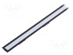 Profiles for LED modules; white; recessed; black; L: 1m; aluminium