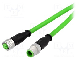 Cable: for sensors/automation; PIN: 4; M12-M12; D code-Ethernet