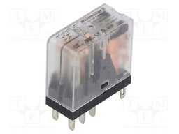 Relay: electromagnetic; DPDT; Ucoil: 12VDC; 5A; max.250VAC; socket