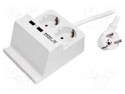 White; Plug socket strip: supply; Len: 1.5m; 400g; 50Hz; 16A; 230V