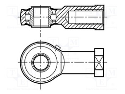 Ball joint; 25mm; M24; 2; right hand thread,inside; steel; DURBAL