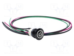 Switch: vandal resistant; SPST-NO; 2A/36VDC; IP67; OFF-(ON); white
