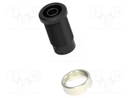 Connector: 4mm banana; socket; black; m3 hole; insulated