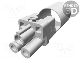 Connector: rectangular; female; Han Q 2/0; PIN: 3; 2P+PE; size 3A