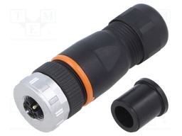 Connector: M12; plug; PIN: 5; female; L code-Power; for cable; IP67