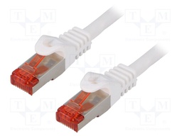 Patch cord; S/FTP; 6; stranded; Cu; LSZH; white; 1.5m; 27AWG