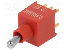 Switch: toggle; Pos: 2; DPDT; ON-(ON); 0.4A/20VDC; Leads: flat pin