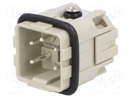 Connector: HDC; contact insert; male; DA; PIN: 5; 4+PE; size D3A