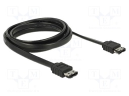 Cable: SATA; e-SATA socket,both sides; 2m; flat; black; 3Gbps
