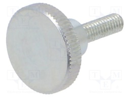 Knob; Ø: 11mm; Ext.thread: M2,5; 8mm; H: 6.5mm; steel; knurled