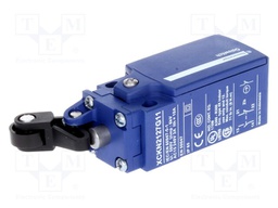 Limit switch; lever R 22mm, plastic roller Ø14mm; NO + NC; 10A