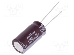 Capacitor: electrolytic; low impedance; THT; 1200uF; 25VDC; ±20%