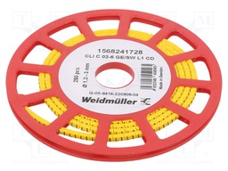 Markers for cables and wires; 1.3÷3mm; PVC; yellow; leaded