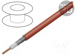 Wire: coaxial; RG59/U; 1x22AWG; stranded; Cu; PVC; red; 305m; CPR: Eca