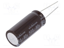 Capacitor: electrolytic; low impedance; THT; 560uF; 80VDC; ±20%