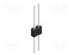 Connector: pin strips; pin header; male; PIN: 2; 1.27mm; THT; 1x2