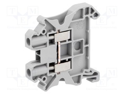 Splice terminal: rail; 0.14÷4mm2; ways: 1; terminals: 2; grey; 41A