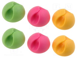 Self-adhesive cable holder; Application: for cables; 6pcs.