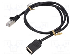 Extender RJ45; F/UTP; 5e; Cu; PVC; black; 15m; Plating: gold-plated