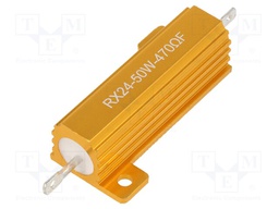 Resistor: wire-wound; with heatsink; 470Ω; 50W; ±5%; 30ppm/°C