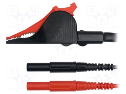 Kelvin cable; PVC; 1.5m; red and black; 10A; 60VDC
