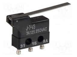 Microswitch SNAP ACTION; with lever; SPDT; 7A/250VAC; ON-(ON)
