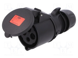 Connector: AC supply 3-phase; plug; female; 32A; 400VAC; IP44