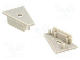 Cap for LED profiles; grey; ABS; Application: CORNER14