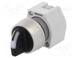 Switch: rotary; Stabl.pos: 2; 22mm; yellow/black; IP65; Pos: 2