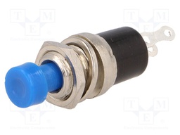 Switch: push-button; Pos: 2; SPST-NO; 1A/250VAC; blue; Illumin: none