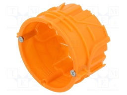 Enclosure: junction box; Ø: 66.5mm; plaster embedded; IP20; orange