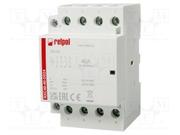 Contactor: 4-pole installation; 40A; 24VDC; NO x4; IP20; RXC40