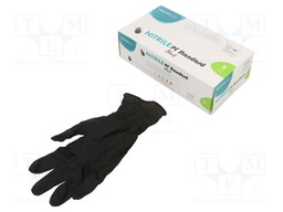 Protective gloves; Size: S; black; nitryl; 100pcs.