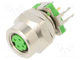 Connector: M8; female; PIN: 4; for panel mounting,rear side nut