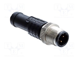 Cable: for sensors/automation; PIN: 4; M12-M12; 0.5m; plug; plug