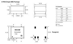 Converter: DC/DC; 0.5W; Uin: 4.5÷5.5V; Uout: 5VDC; Iout: 100mA; SMD