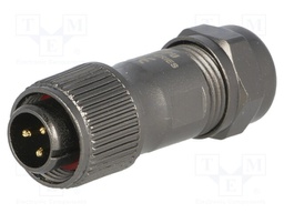 Plug; male; ST12; PIN: 3; IP67; 5÷8mm; 13A; soldering; for cable; 250V