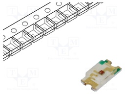 LED; SMD; 3528; orange; 180÷350mcd; 3.5x2.8mm; 120°; 2÷2.5V; 20mA